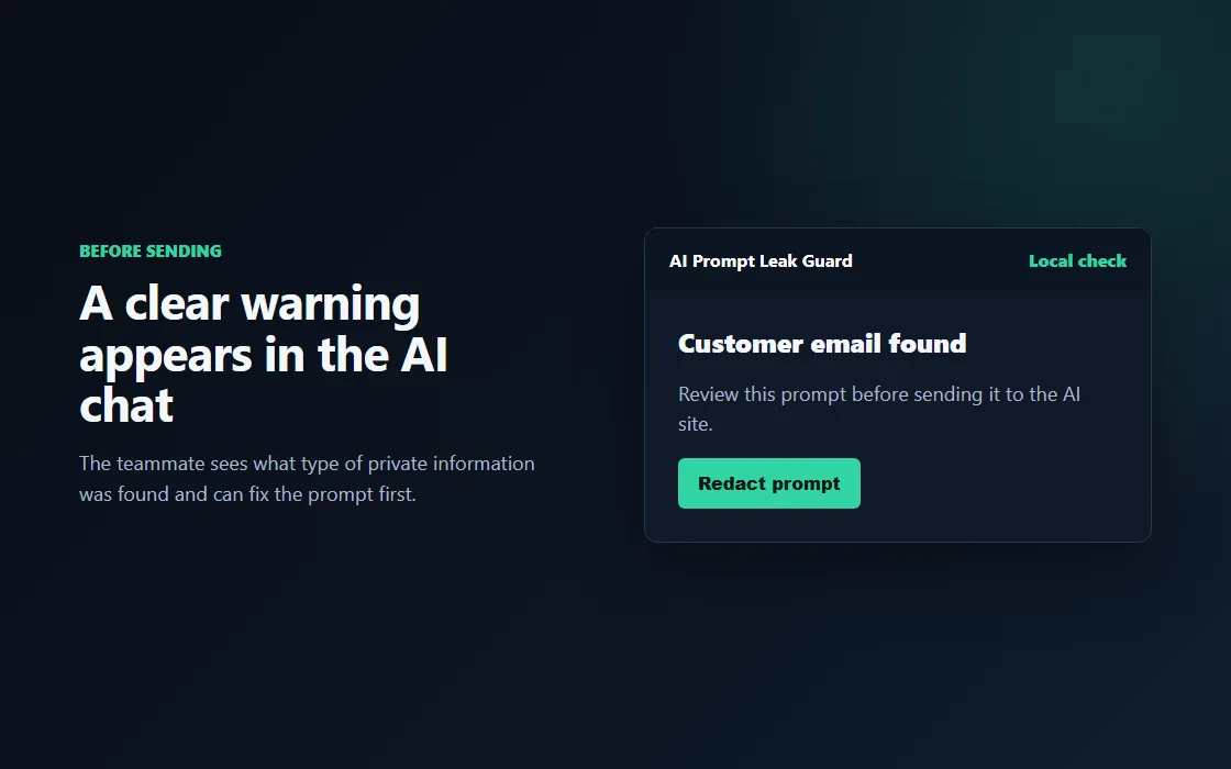 Prompt warning example